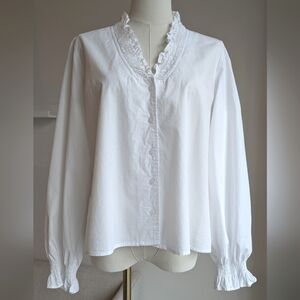 Neo Noir Cotton Ruffle Blouse
